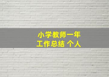 小学教师一年工作总结 个人